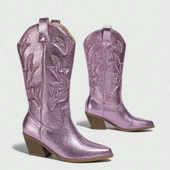 Free Spirit Boutique Shoes - Women's Purple Shimmer Cowboy Boots